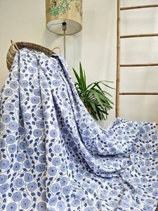 Indian Cotton hand Block Print Queen Size kantha Quilt Coverlet Bedding - Picture 1 of 5