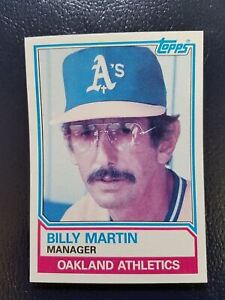 Billy Martin Oakland A's 1983 TOPPS MISSING YELLOW ORANGE COLORS PROOF V3