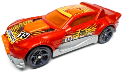 2017 HOT WHEELS RALLY CAT #15 RED & ORANGE 1:64 DIECAST 2 7/8" RACE CAR - Image 1 of 4
