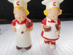 CAMPBELLS Soup Kids Vintage Salt & Pepper Shakers Plastic 4.25" Kitchen Chef - Picture 1 of 3