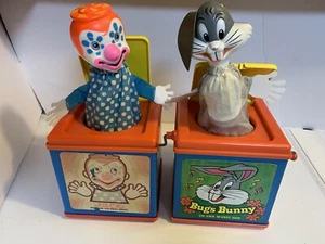 Bugs Bunny & Clown Jack in the Box (Music Crank Toy) Mattel 1971 & 1978 - Picture 1 of 5