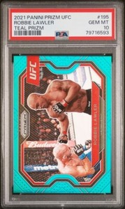 2021 PANINI PRIZM UFC 195 ROBBIE LAWLER TEAL PRIZM  /49 PSA 10