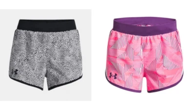 New Girls Under Armour Lightweight Fly By Shorts Pick Size & Color - Image 1 of 2