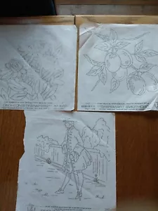 Vintage Deighton's 'Silver-Tex' Embroidery Transfers: 3 x 10" designs ( pack a) - Picture 1 of 4