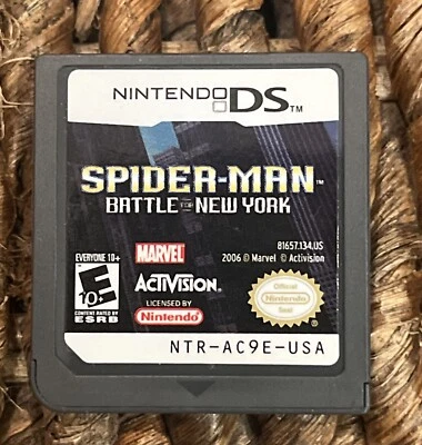 Spider Man Battle For NY Nintendo DS AUTÉNTICO Cartucho de Videojuego Solo PROBADO Foto 1 de 2