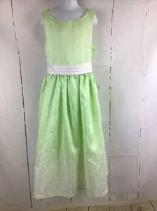 Bonnie Jean Girl’s Lime Green & White Polka Dots Special Occasions Dress Sz.10 - Picture 1 of 18