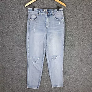 Just Jeans Womens Denim Jeans Size 11 Blue Slim Straight High Rise Distressed - Picture 1 of 9