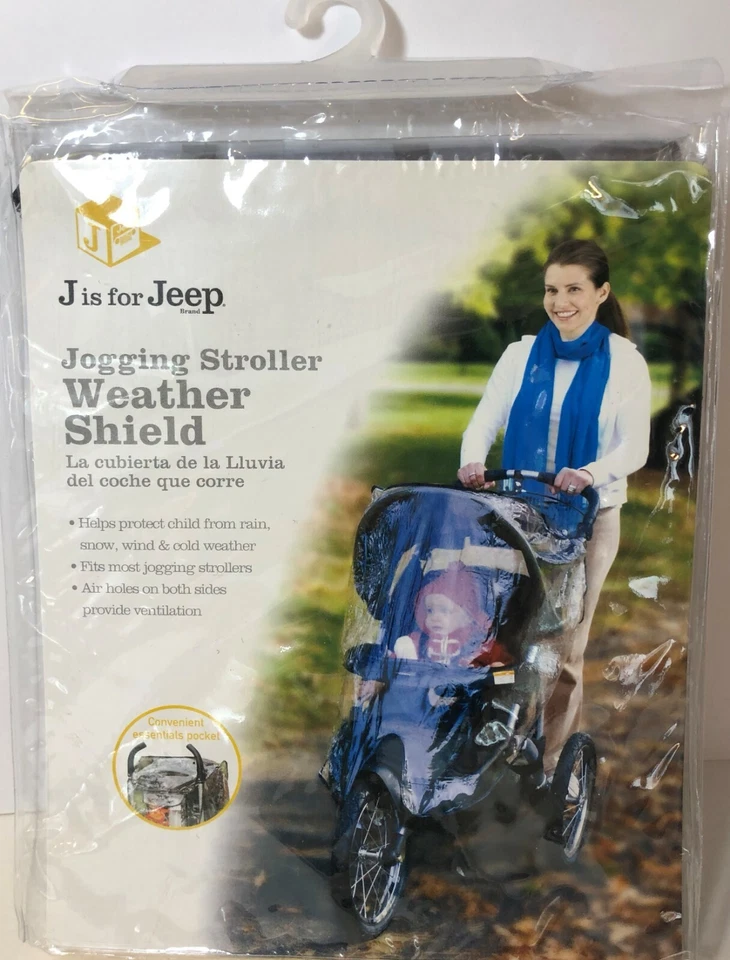 J is for Jeep Jogging Stroller Weather Shield Convenient Essentials Pocket NEW - Image 1 of 2