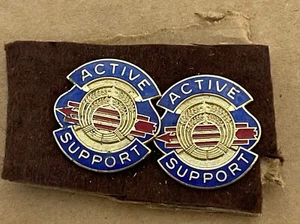 Lot of 2 Vintage WWII US Army 99th Support Battalion Unit Crest Pin Badge - Picture 1 of 6