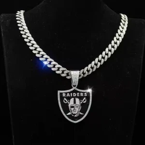 Silver Las Vegas Raiders Pendant Necklace - Picture 1 of 2