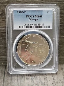 1983-P Olympic Silver Dollar Pcgs MS 69 - Picture 1 of 5