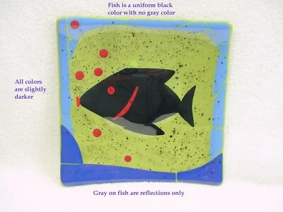 Vtg Linda Owen Fish Dish | Signed | Blue, Green, Black, Red | NOS | $85 | - Image 1 of 4