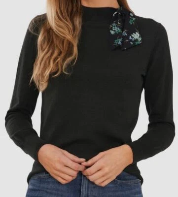 80 美元 Cece 女式绿色蝴蝶结套衫模拟领毛衣 M 码 — 第 1/2 张图片