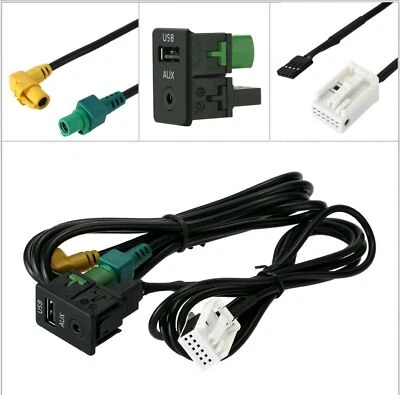 Para VW Radio Rns 510 Rcd 510 Skoda Columbus Aux En Y USB Enchufe con Cable - Imagen 1 de 2