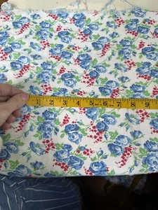 Sacco mangime/farina vintage tessuto sacco farina rose blu 38,5 con lungo 42,5 - Foto 1 di 4