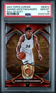 2024 TOPPS CHROME BALL OF DUTY #BOD12 GIANNIS ANTETOKOUNMPO POP 1 - Picture 1 of 2