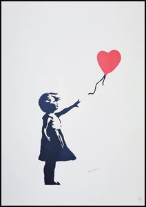 BANKSY * Girl with Balloon * 70 x 50 cm * Lithografie * limitiert # 18/150 - Picture 1 of 9