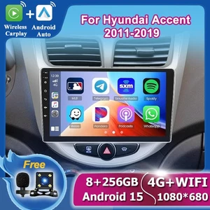 For Hyundai Accent 2011-19 Car Stereo Radio Android 15 GPS Navi CarPlay 8G+256GB - Bild 1 von 17