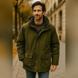 Lands' End Men's Olive Military Field Jacket Size Medium - Picture 1 of 4