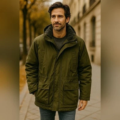 Lands' End Men's Olive Military Field Jacket Size Medium - Image 1 of 4