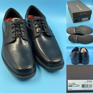 ROCKPORT black leather K71509 BRYANSON classic OXFORDS shoes size 12 - Picture 1 of 12