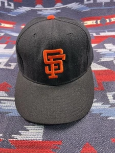 Vintage 80er San Francisco Giants Mütze New Era Kappe 7 1/2 Wolle schwarz tailliert hergestellt in den USA - Bild 1 von 12