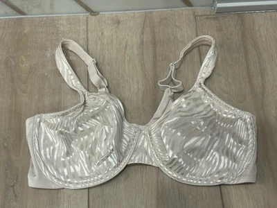 Olga 38C Zebra Minimizer Unpadded Satin Underwire Minimizing Bra Pink nude - Image 1 of 4