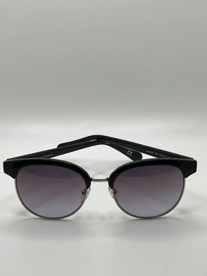 Diane Von Furstenberg DVF837S Brown Round Sunglasses Gold Trim Black Top Frame - Image 1 of 4