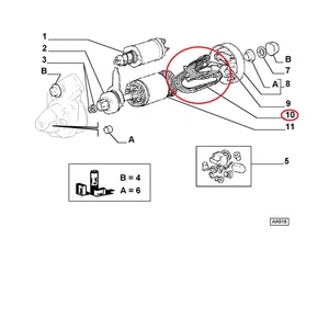 Campo Wickel Anlasser Fiat Panda Diesel Original 9937297 - Picture 1 of 1