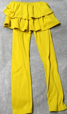 GIRLS SIZE 5 YELLOW LEGGINGS - ELASTIC WAIST -  PRE-OWNED - G5F - Изображение 1 из 4