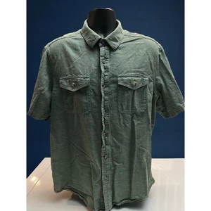 Woolrich Herren XL Kurzarm Button Down Hemd Grün Freizeit Arbeitskleidung - Bild 1 von 7