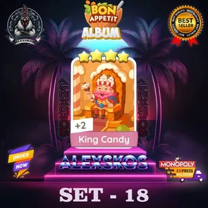 KING CANDY - ⭐️4 MONO_POLY_MO_-GO 4 STARS STICKERS CARDS ⚡️ FAST SEND ⚡️ - Picture 1 of 1