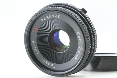 [ Mint ] Contax Carl Zeiss Tessar T* 45mm F2.8 MMJ Pancake CY MF Lens From JAPAN - Image 1 of 4