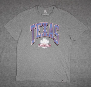 MLB Texas Rangers Baseball Men’s ’47 Grey Short Sleeve T-Shirt Size XL - Picture 1 of 5