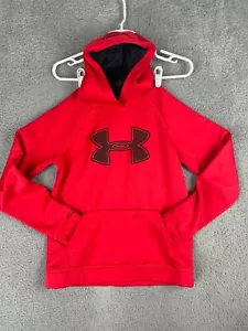 Under Armour Storm Boys Loose Fit Red Pull Over Hoodie Size YLG LG - Picture 1 of 9