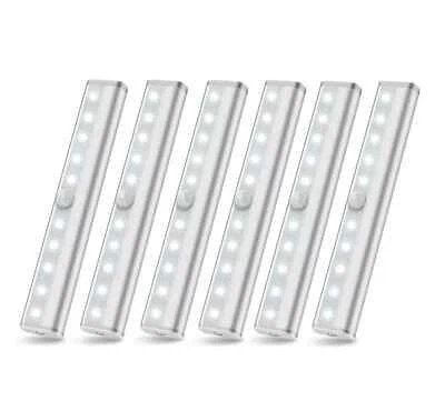 Беспроводной светодиодный шкаф с датчиком движения на батарейках освещение под шкаф упаковка 6 шт. - Изображение 1 из 4