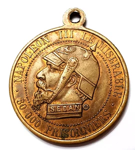 France 1870 Satiric Medal Napoleon III Vampire Le Miserable 80k Prisoners COOL - Picture 1 of 8