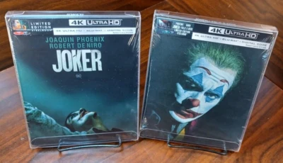 Joker 1 + 2 Steelbooks (4K+Blu-ray)-NEW-w/PROTECTIVE SLEEVES-Free Box Shipping! - Image 1 of 4