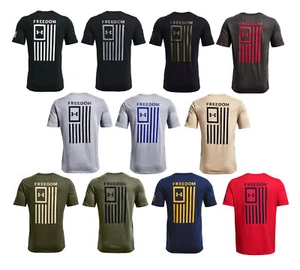 Under Armour 1370810 UA Men's NEW Freedom Flag Cotton Loose Fit Graphic T-Shirt - Picture 1 of 24