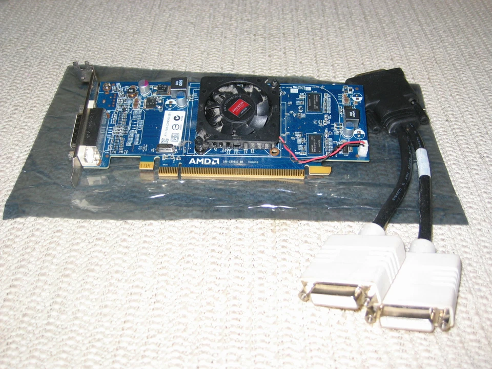 AMD ATI Radeon HD6350 512MB DDR3 Half Height Dual Monitor Card w/ Y Cable - Image 1 of 1