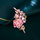 Elegant rosengoldbeschichtet Zirkonia Rosenrot Blume Blatt Geformt Broschennadel