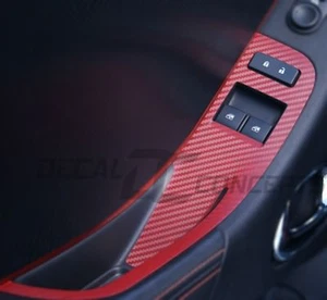 2012-2015 Camaro RED Carbon Fiber Door Switch Panel Trim Accent Decal kit (2) - Picture 1 of 3