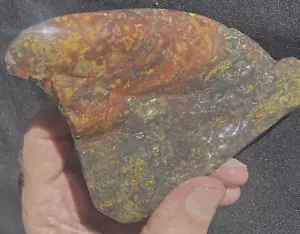 MORGAN HILL POPPY JASPER LARGE COLORFUL PASLEY GROUND CHUNK 216 GRAMS- 7.6 OZ's - Picture 1 of 18