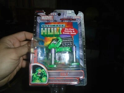 Marvel Ultimate Xmen Diecast Vehicle & Comic Book Hulk New - Image 1 of 2