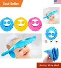 Baby Shower Cap Bathing Protection Hat - 3 Pcs Soft Adjustable Visor - Blue/P...