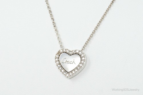 Collana design COACH cuore cristallo argento sterling