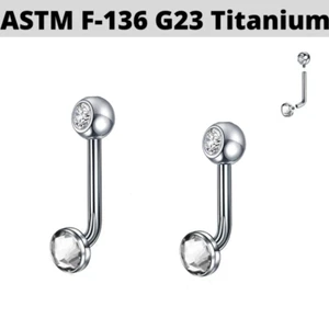 14G 9/16" Titanium CZ Gem Internally Threaded Christina Vaginal Hood VCH Jewelry - Picture 1 of 4