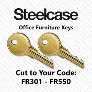 2 Steelcase FR Replacement Office Furniture Keys Cut to Code FR301 - FR550 - Picture 1 of 1
