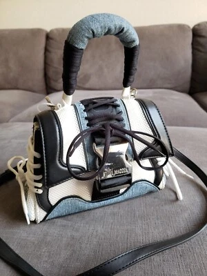 Steve Madden BDIEGO Sneakerhead Crossbody Bag Purse Denim Blue Jean Lace-Up  - Image 1 of 4