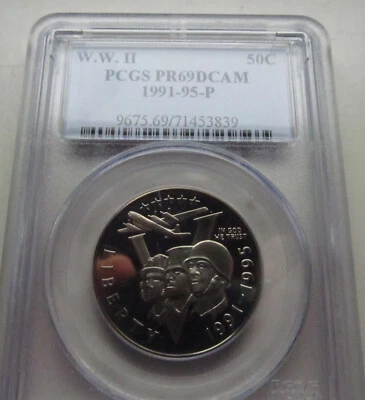 1991-1995 WWII Commemorative 50c - PCGS PR69DCAM - Image 1 of 2